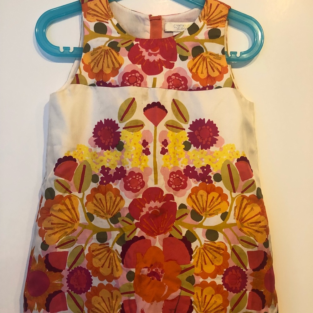 Crewcuts collection 100% silk multi color dress